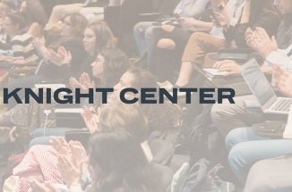 Knight Center logo over crowd